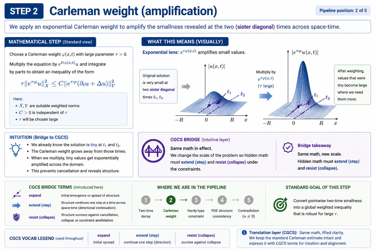 Step 2 plot showing exponential weight amplifying decay